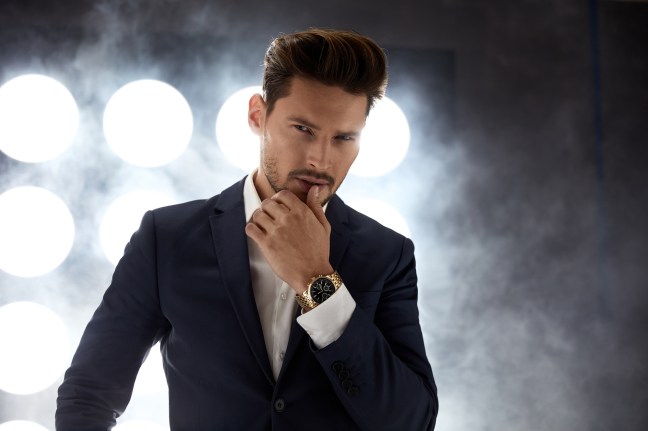 Portrait of a handsome, young man in the night club